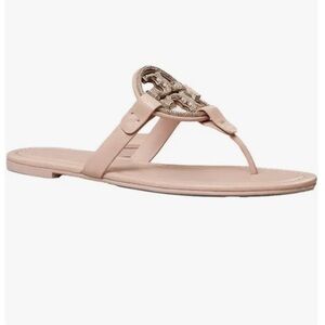 Tory Burch Miller Pave Medallion Thong Sandals
